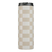 Vintage Vanilla Weißer Kaffee Schach Thermosbecher (Rückseite)