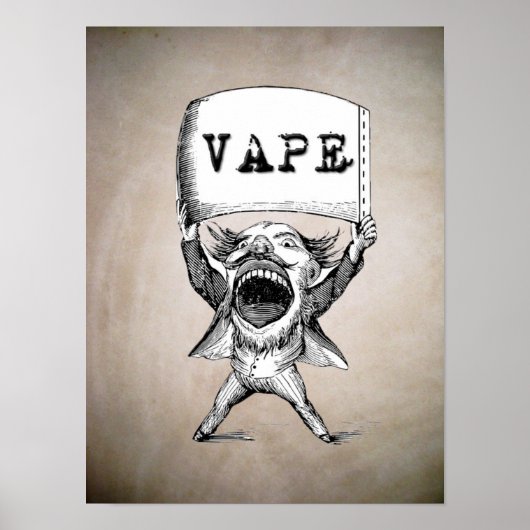 Vintage Vape Hochwertiges Plakat (Vorne)