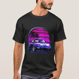 Vintage Vaporwave Retro Sonnenuntergang 80er Auto T-Shirt