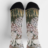 Vintage Variegated Carnation Flowers with Grey Sky Socken (Oben)