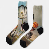 Vintage Variegated Tulip Flowers in a Landscape Socken (Linkes Detail)
