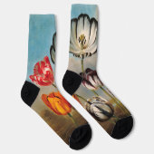 Vintage Variegated Tulip Flowers in a Landscape Socken (Rechts)
