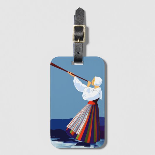 Vintage Varmland Schweden Reise Gepäckanhänger (Vorderseite Vertikal)