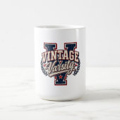 Vintage Varsity abgenutzter Blockbuchstabe V Kaffeetasse (Mittel)