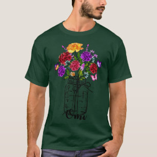 Vintage Vase der farbigen Wildblume Butterfly Omi T-Shirt