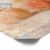Vintage Vase mit Blume Kaffee und Obst Poster (Ecke)
