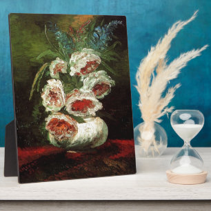 Vintage Vase mit Pfingstrosen, Vincent van Gogh. Fotoplatte