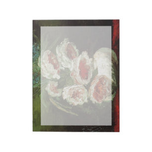 Vintage Vase mit Pfingstrosen, Vincent van Gogh. Notizblock