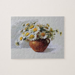 Vintage-Vasen-Puzzle mit Margeriten Puzzle