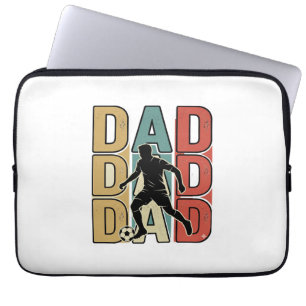 Vintage-Vater-Fußball-Gravur-Vektordesign_1 Laptopschutzhülle