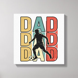 Vintage-Vater-Fußball-Gravur-Vektordesign_1 Leinwanddruck
