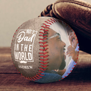 Vintage Vater-Tag-Foto Personalisiert #1 Dad Baseball