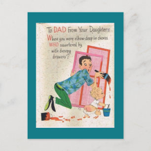 Vintage Vater-Tag von Töchtern Postkarte