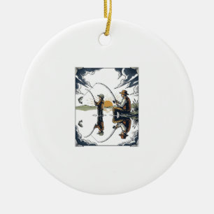 Vintage Vater und Kind Angelgravur-Shirt D Keramik Ornament