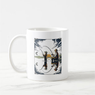 Vintage Vater und Kind Angelschnitzerei-Shirt D Kaffeetasse