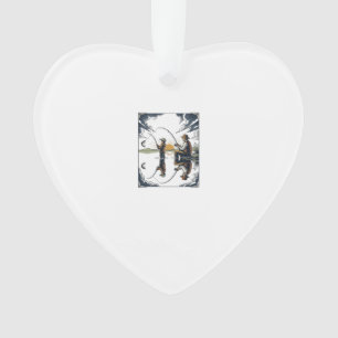 Vintage Vater und Kind Angelschnitzerei-Shirt D Ornament