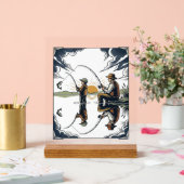 Vintage Vater und Kind Angelschrift T-Shirt D Acrylschild (Hochzeit)