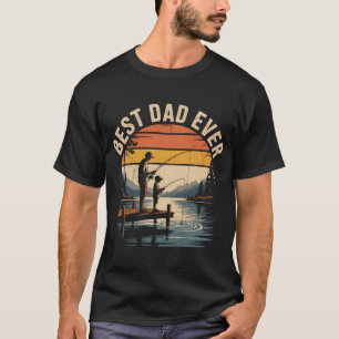 Vintage Vater und Kind beim Angeln T-Shirt