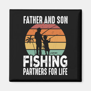 Vintage-Vater und Sohn Angelpartner fürs Leben Vät Magnet