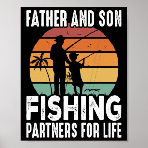 Vintage-Vater und Sohn Angelpartner fürs Leben Vat Poster