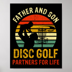 Vintage-Vater und Sohn Disc-Golf-Partner fürs Lebe Poster