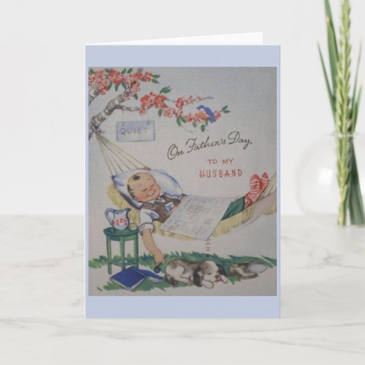 Vintage Vatertagskarte für Ehemann Karte (Vorderseite)