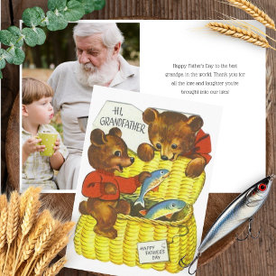 Vintage Vatertagskarte für Großvater w. Foto Karte