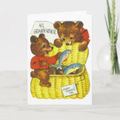 Vintage Vatertagskarte für Großvaterbären Karte (Vorderseite)