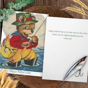 Vintage Vatertagskarte für Onkel Angeln Karte