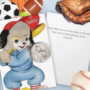 Vintage Vatertagskarte für Papa Baseball Karte