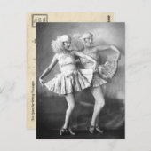 Vintage Vaudeville Dancers Retro Glam Postkarte (Vorne/Hinten)