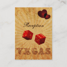 Vintage Vegas-Empfang-Karten für Würfe