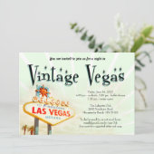 Vintage Vegas-Party Einladung (Stehend Vorderseite)