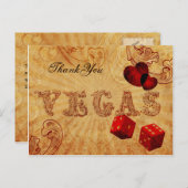 Vintage Vegas Würfe Vielen Dank Postkarte (Vorne/Hinten)
