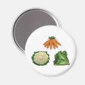Vintage Vegetables; Carrots, Cauliflower, Lettuce Magnet (Vorderseite/Rückseite)