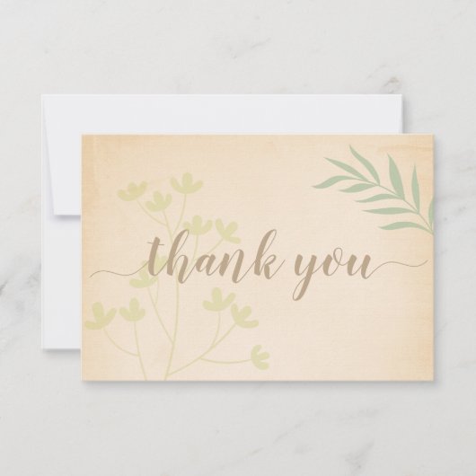 Vintage Vegetation Dankeskarte (Vorderseite)