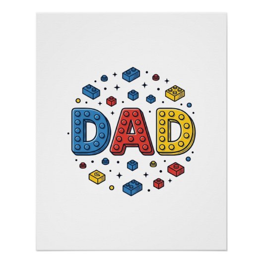 Vintage-Vektordesign für Papa-Bausteine_1 Poster (Vorderseite)