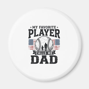 Vintage-Vektordesign Lieblingsplayer Baseball-Vate Magnet
