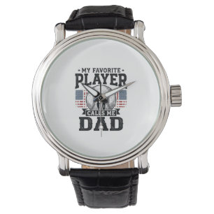 Vintage-Vektordesign Lieblingsspieler Baseball-Vat Armbanduhr