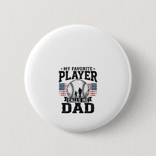 Vintage-Vektorgestaltung Lieblingsspieler Baseball Button