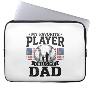 Vintage-Vektorgestaltung Lieblingsspieler Baseball Laptopschutzhülle