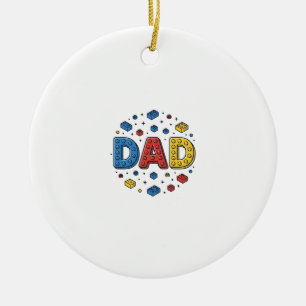 Vintage-Vektorgestaltung von Dad Building Blocks_1 Keramik Ornament