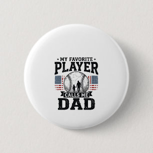 Vintage-Vektorgrafik Baseball-Vater Lieblingsspiel Button