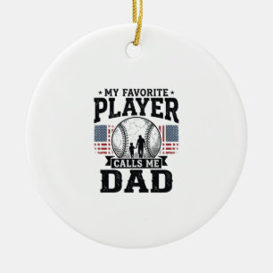 Vintage-Vektorgrafik Baseball-Vater Lieblingsspiel Keramik Ornament