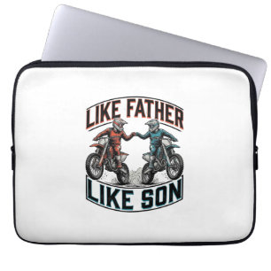 Vintage-Vektorshirt Motocross Wie der Vater so der Laptopschutzhülle