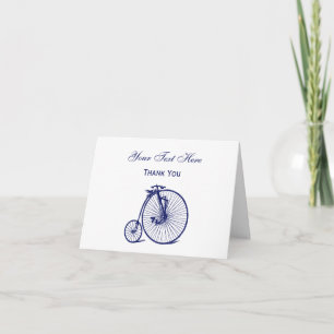 Vintage Velocipede Penny Farthing Fahrrad Blau Dankeskarte