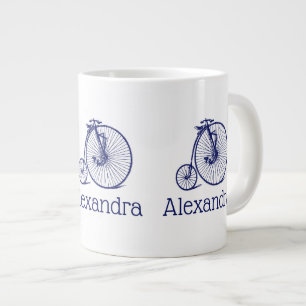Vintage Velocipede Penny Farthing Fahrrad Blau Jumbo-Tasse