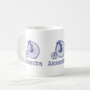 Vintage Velocipede Penny Farthing Fahrrad Blau Kaffeetasse