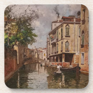 Vintage Venedig Antonio Leto Venetianischer Kanal Getränkeuntersetzer