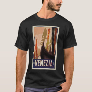 Vintage Venedig Gondel Strand Italien Urlaub Gebur T-Shirt